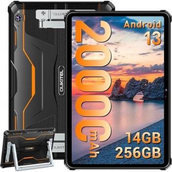 Oukitel RT6 Tablet Rugerizada 14GB+ 256GB 20000mAh(33W) 16MP+16MP Cámara, 10.1 Android 13 OTG