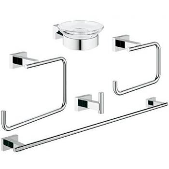 Grohe 40758001 Essentials Cube Master Bathroom Accessories Set 5-in-1 Chrome