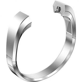 Banda de reemplazo, ihee nueva moda suavidad deportes correa de reloj de pulsera de acero inoxidable correa banda para Fitbit alta reloj inteligente, color plata
