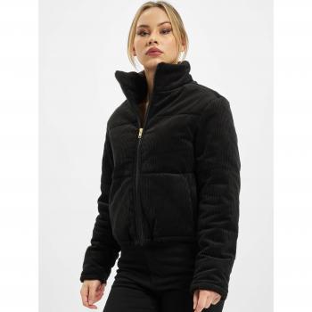 Urban Classics Women's Black Corduroy Puffer Parka Jacket