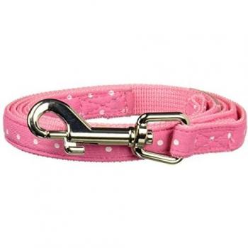 Correa Puppia Dotty Rosa para perros, correa de nylon, diseño con puntos, resistente y duradera, longitud ajustable, ideal para paseos cómodos