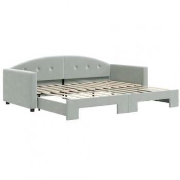 Sofá cama nido terciopelo gris claro 90x200 cm