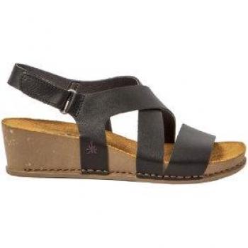 Sandalias de cuña Art 1933 de piel para mujer color negro