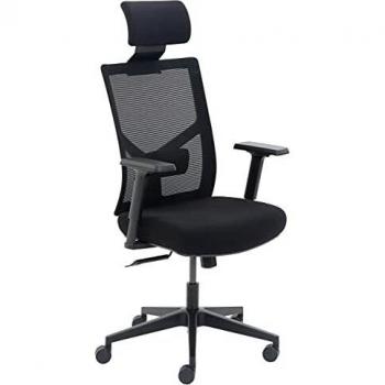 Marca Amazon - Movian - Silla de escritorio de malla con respaldo alto y altura regulable, 61 × 65,4 × 122,6 cm, negro
