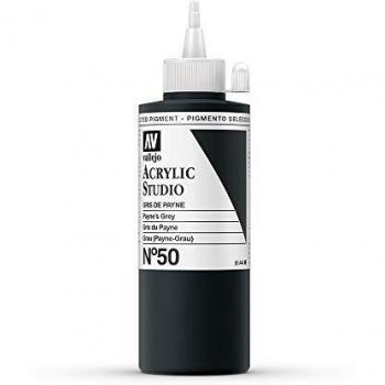 VALLEJO ACRYLIC STUDIO, PINTURA ACRÍLICA, 200ML, GRIS DE PAYNE, Nº 50