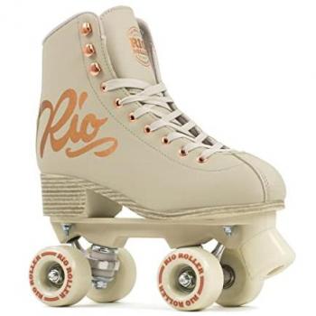 Rio Roller Patines 4 Ruedas Rose Beige Mujer Adulto - Patines de patinaje en línea, color rosa crema, diseño unisex para infantil y juventud, talla 38
