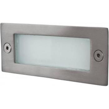 Aplique LED rectangular de acero inoxidable IP44 con 12 luces