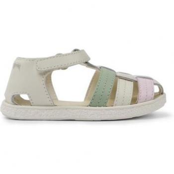 Sandalias Camper K800470-001 de piel blanca para niña estilo cangrejeras