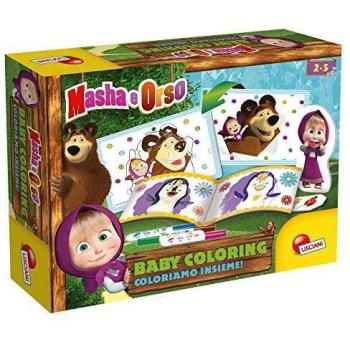 Lisciani- Masha y El Oso Baby Coloring Coloreamos Juntos Juego Creativo para niñas, Multicolor