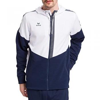 Erima Chaqueta Training con Capucha, Unisex, Blanco/New Navy/Slate Grey, Talla M