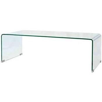 vidaXL Mesa de centro vidrio templado 100x48x33 cm claro