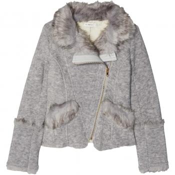 MOLLY BRACKEN Knitted Jacket, Chaqueta para Niñas, Gris Grey, 10 años