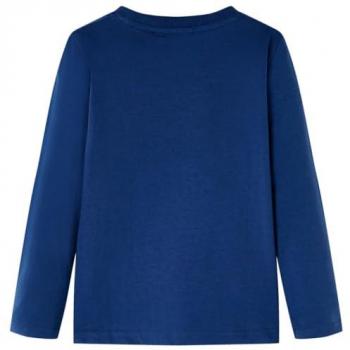 Camiseta Infantil Manga Larga Estampado Oso Color Azul Vaquero 140