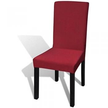 vidaXL 6 pcs Bordeaux Straight Stretchable Chair Cover