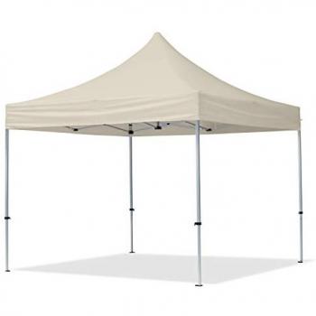 Carpa Plegable TOOLPORT 3x3m de Aluminio, Techo de Poliéster PVC Repelente al Agua, Color Crema