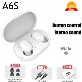 Auriculares Inalámbricos TWS A6S Plus con Cancelación de Ruido, Estéreo Deportivos Mini para Xiaomi e iPhone