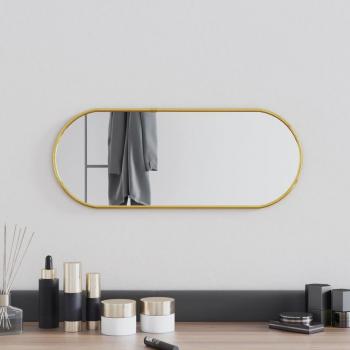 Espejo de Pared Ovalado Dorado 50x20 cm Decoración Colgante para Dormitorio y Tocador en Color Dorado, Negro y Plateado
