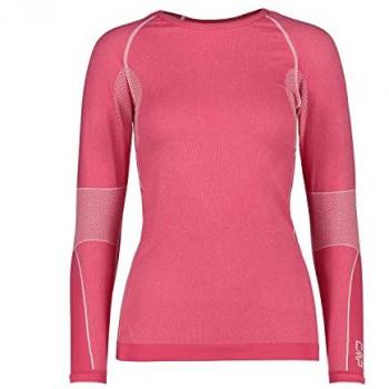 Women's Long Sleeve Seamless Thermal Sweatshirt in Fuchsia Melange
