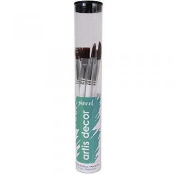 Artis Decor Tubo 10 Pinceles Mango Blanco