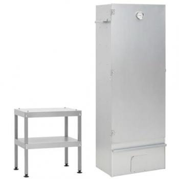 vidaXL BBQ Oven Smoker with Table Galvanised Steel