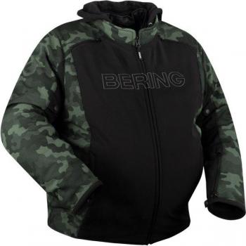 Bering Davis King Size Chaqueta Textil Impermeable para Motocicletas Negro-Camuflaje (L)