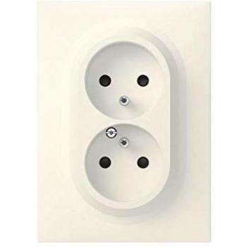 Toma Doble 16A Dooxie Easyréno 2P+T Monobloc Blanca con Placa Cuadrada