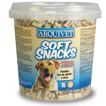 Arquivet Soft Snacks para Perro Huesitos Duo de salmón y arroz 800 g