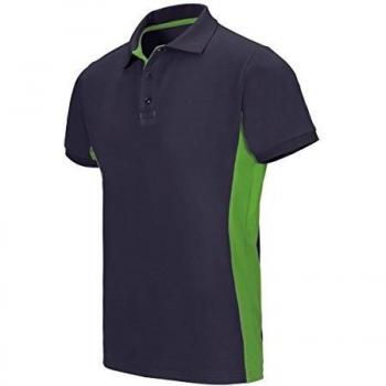 VELILLA - Polo Bicolor Manga Corta 180 gr/m2 105504 Hombre Azul Navy-Lima Large