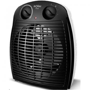 Solac Elogio - Calefactor, 2000W, 2 intensidades, función ventilador, protector térmico, termostato, asa transporte, negro