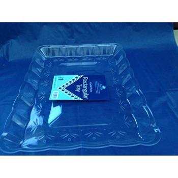 7 x Crystal Clear Rectagular bandeja de plástico 23 cm x 33 cm grandes para servir shering entrega gratuita