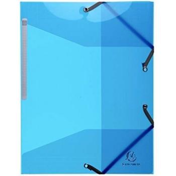 Exacompta 55672E, banda elástica, 3 solapas, 24 x 32 cm ideal para el transporte seguro de su documento Décopatchn en formato A4) 1 pieza de color azul claro