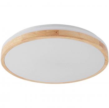 Lámpara de techo LED Lindby Emiva, Ø 49 cm, CCT, madera marrón