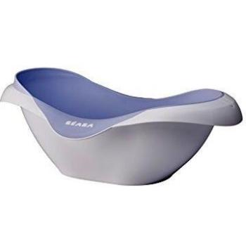 BÉABA Bañera para Bebé Antideslizante y Cómoda Ergonómica y Multifunción, Material Suave, Tapón de vaciado, Camélé'O Fabricada en Francia , Mineral
