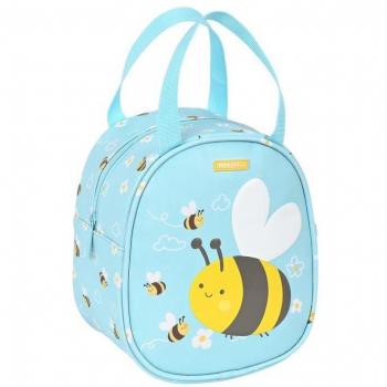 Neceser Térmico Abeja 19x22x14cm Safta con Fiambrera, Forro Interior de Aluminio, Asa Lateral, Compartimento con Cremallera, Diseño