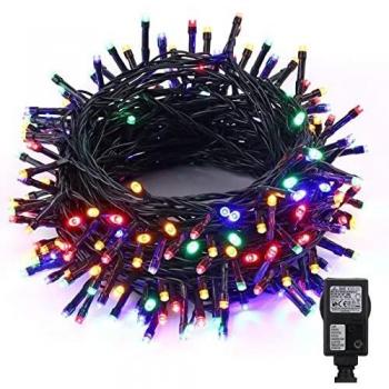 NEXVIN Luces de Arbol de Navidad, Guirnalda Luces 25M 200 LED, Cadena de Luces Colores con 8 modelos de lluminación, Luces de Navidad Decoración para Jardín, Casa, Fiesta, Boda