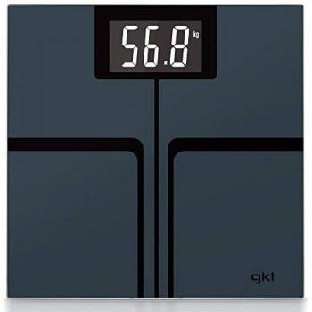 GKL - FITMAX BLACK - Báscula de baño digital con sensores de medición de alta precisión. Capacidad 5-200kg, división 100g y encendido/apagado automático – Negra