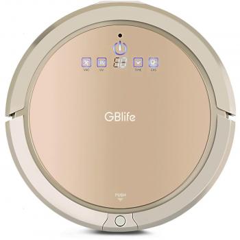 GBlife Inteligente Robot Aspirador, Automático Limpiador Robótico 4 en 1-Barrer/ Aspirar/ Fregar/ Desinfectar Bacterias y Ácaros con Luz UV, Recarga Automática, Alta Succión