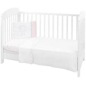 Juego de cama 3 piezas Estilo UE 70/140 Hippo Dreams, incluye manta de 180 x 135 cm, cojín de 45 x 35 cm y sábana de 140 x 70 cm, color rosa