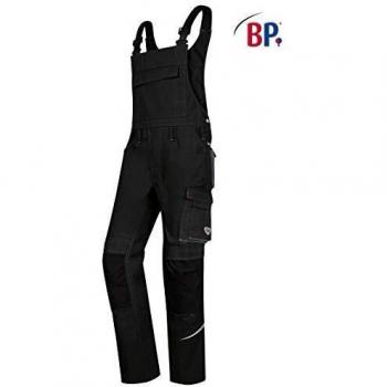 Pantalón de Trabajador con Tirantes BP® 1804, Talla 56, Negro, con Elementos Reflectantes y Bolsillos para Rodilleras