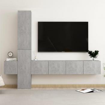 Set de muebles de salón Día y Noche 5 pzas madera ingeniería gris hormigón