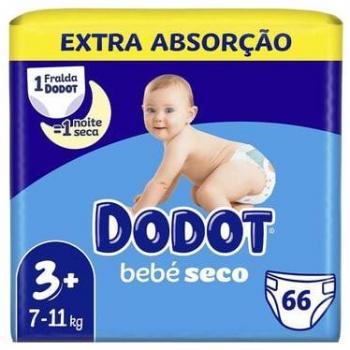 Dodot Bebé Seco Extra Jumbo Pack Talla 3+ (66 uds)