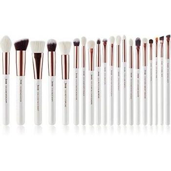 Jessup Brush Set 20 Pcs, Corrector de rubor mezclador, Labio de sombra de ojos, Cerdas Mango de madera, Brocha de maquillaje blanca T225