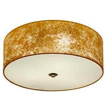 Plafón Viserbella 3 Luces E27 Cilíndrico Champán/Oro 47 cm Diámetro