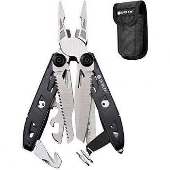 Alicates plegables, Bibury 18 en 1 Multitools, Herramienta multiusos de acero inoxidable para Acampar, Actividades de bricolaje, Supervivencia al aire libre, Caza, Senderismo, etc