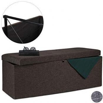 Baúl de Almacenamiento Plegable con Divisor y Asiento Acolchado, 120 L, 38.5 x 110 x 37.5 cm, Marrón