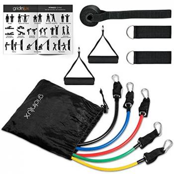 Set de Bandas de Resistencia 12 Piezas 5 Niveles 10 LB - 30 LB Cintas Elásticas Fitness