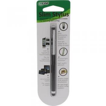 Lápiz Capacitivo InLine 55467S para Pantallas Táctiles de Smartphone y Tablet, Color Negro