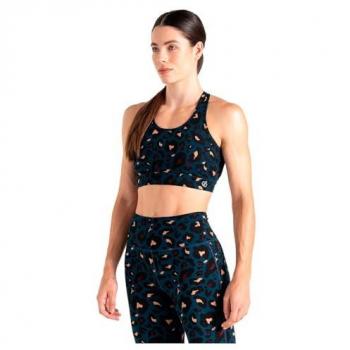 Dare 2b Womens Swift II Sports Bra - Medium Impact, Moonlight Denim Animal Print