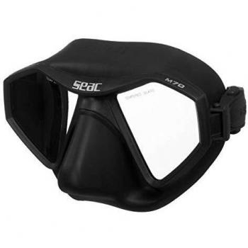 SEAC M70 máscara de Freediving y Pesca submarina en Apnea, con Volumen Interno reducido, Unisex-Adult, Negro, estándar