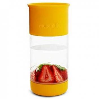 Munchkin Miracle 360° - Vaso de aprendizaje con infusor de frutas, 14oz /414ml, Amarillo